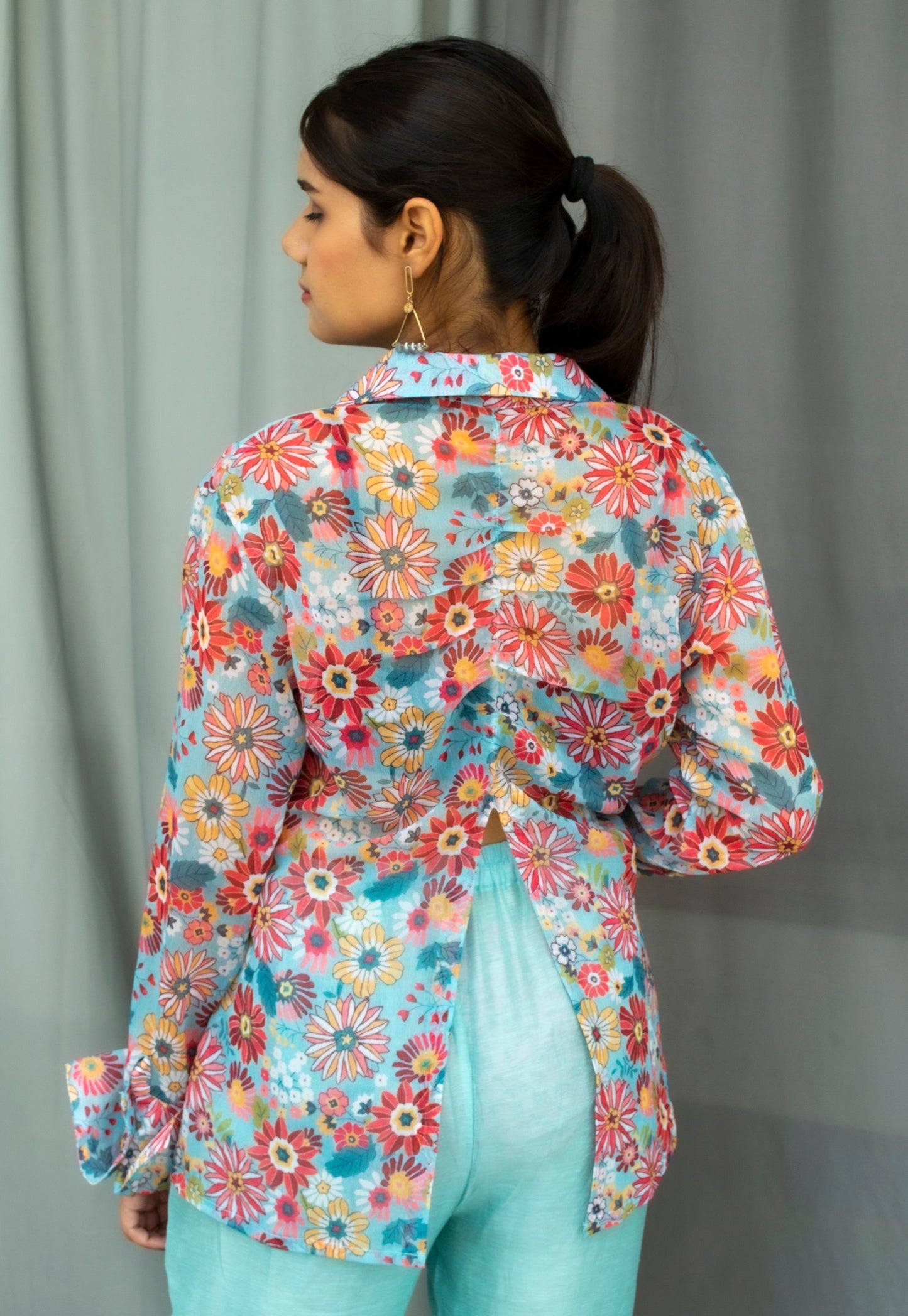 Blue Floral Shirt Co-ord Set