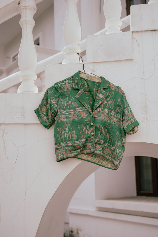 Green Crop Shirt