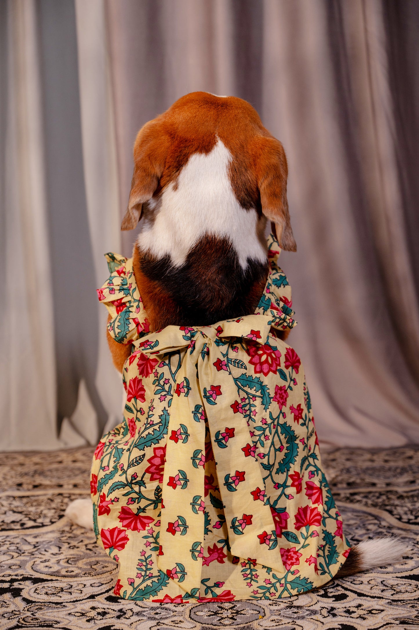 Beige Floral Frock