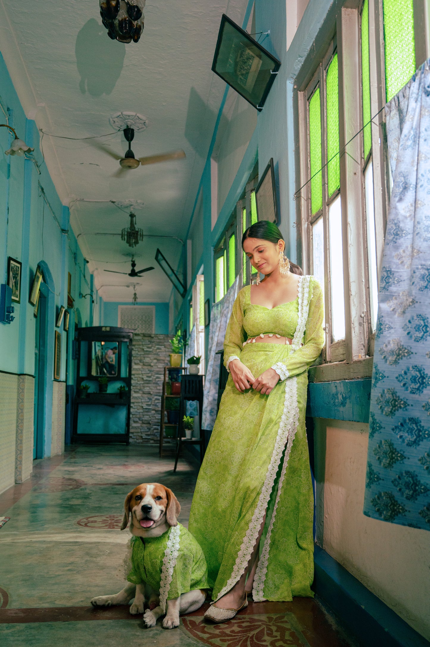 Lime Green Kurta with Dupatta