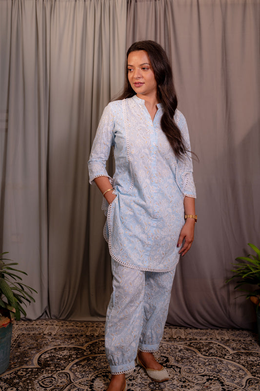 Blue Pakistani Kurta set