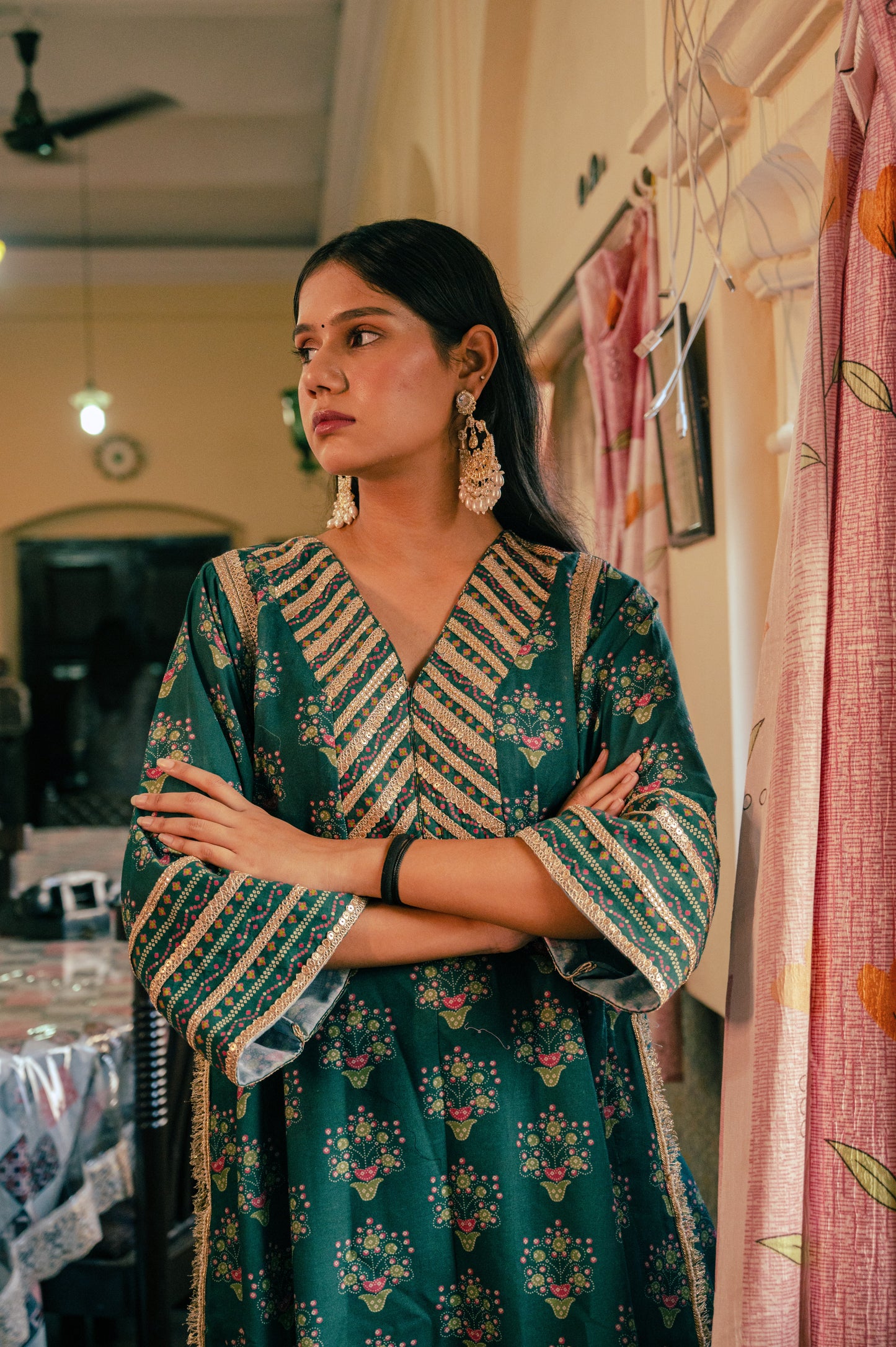 Green Pakistani Kurta Set