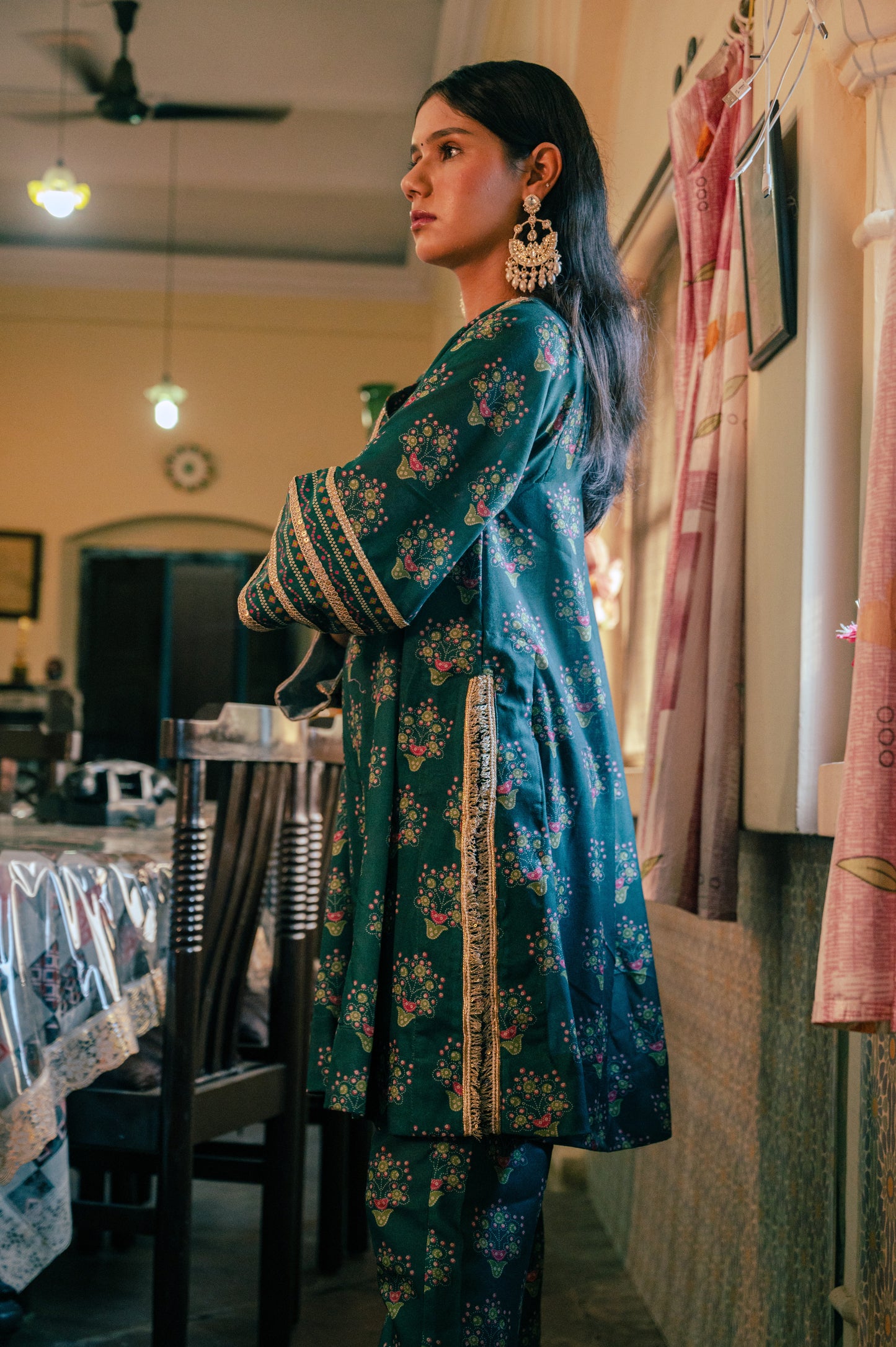 Green Pakistani Kurta Set