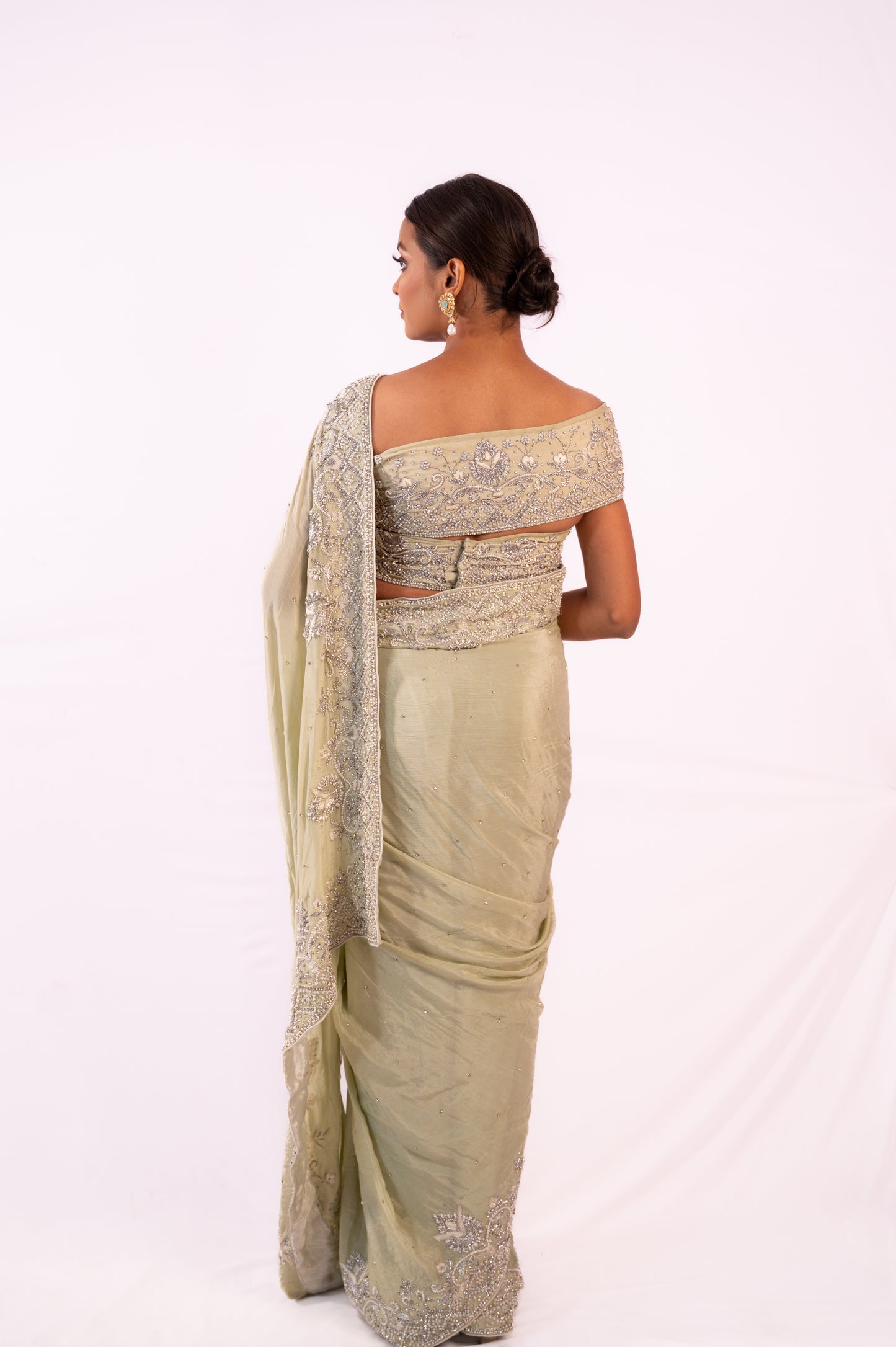 Pistachio Green Saree set