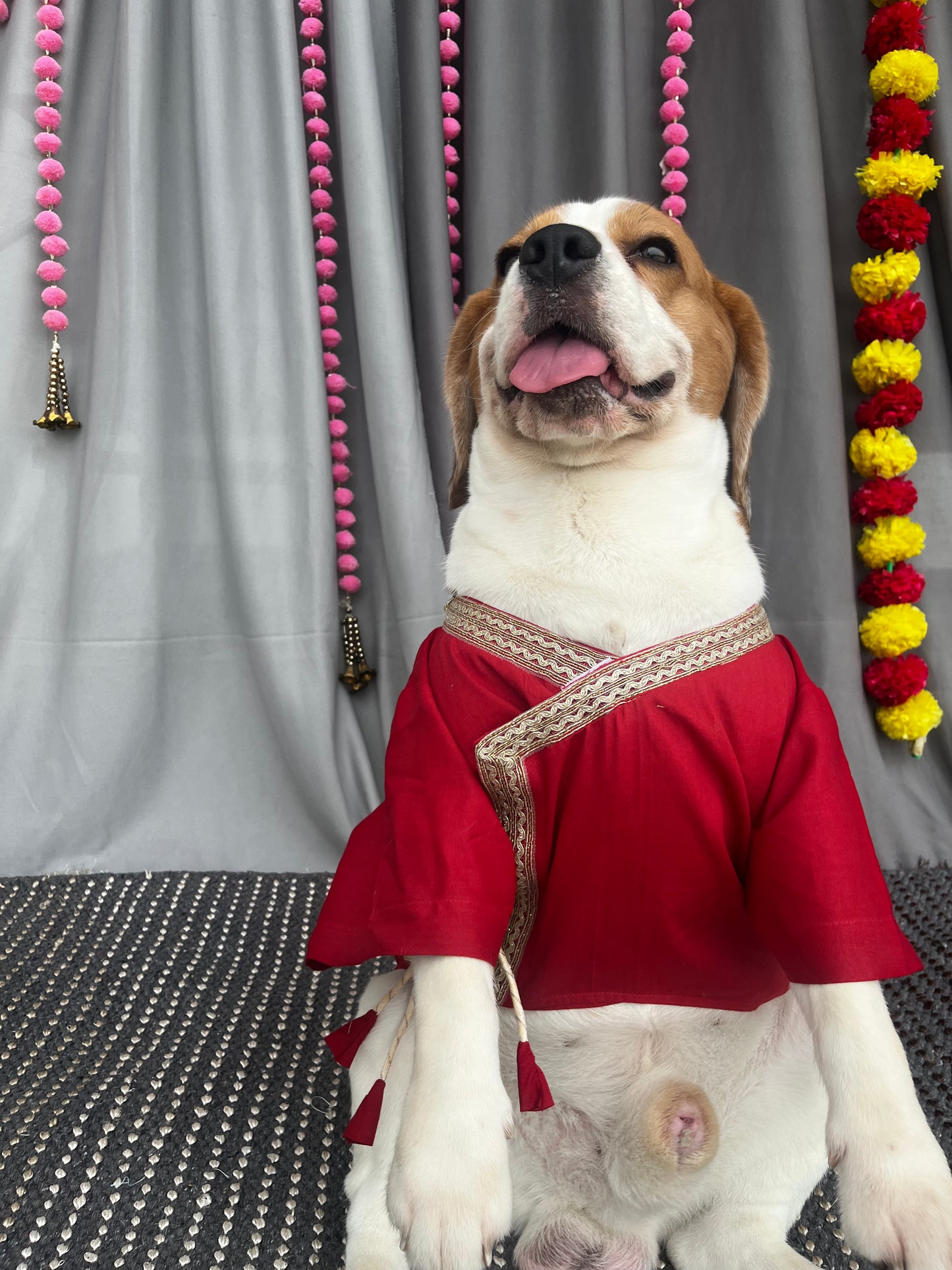 Red Angrakha Kurta set