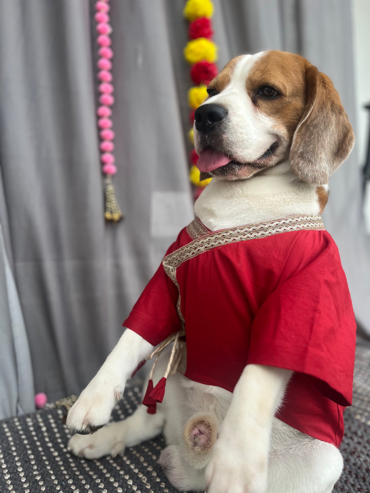 Red Angrakha Kurta set