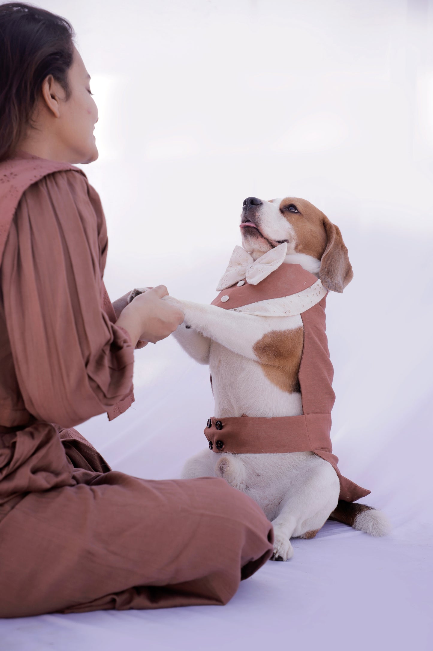 Brown Tuxedo Bandana & Coat Set